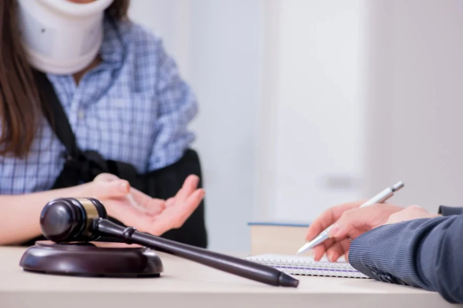 Injured consumer consulting an attorney about a faulty car injury case