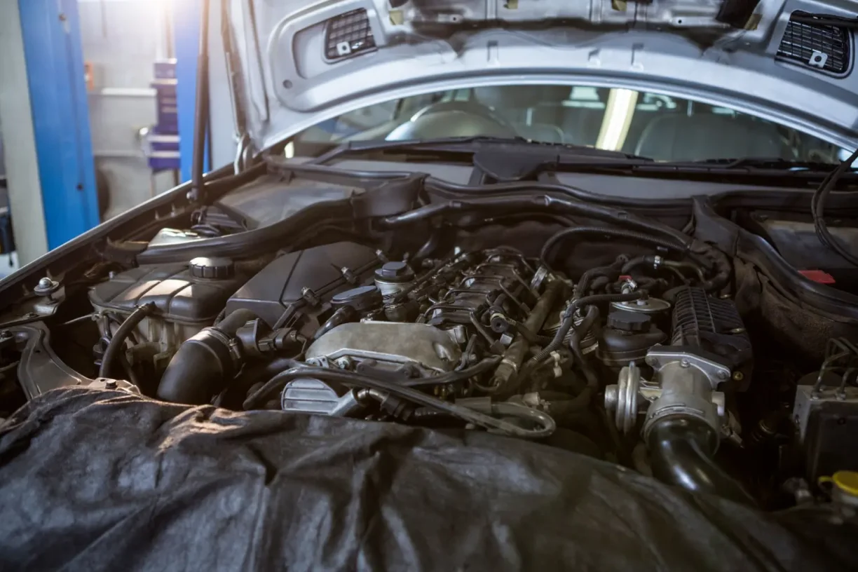 2024 Chevy 6.6 gas engine problems being inspected at a repair shop